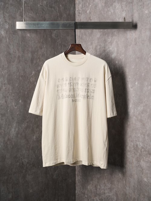 Maison Margiela Unfinished Embroidered Print Round-neck T-shirt