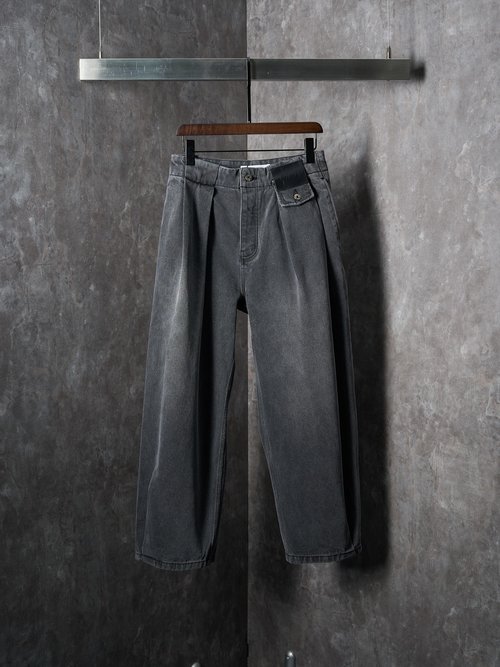 Loewe Washed Gradient Leather Patched Jeans with Style