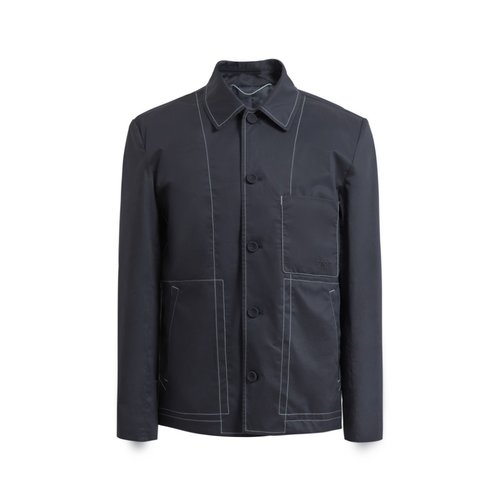 Dior Cotton-Silk Blend Collar Jacket with Handcrafted Buttons