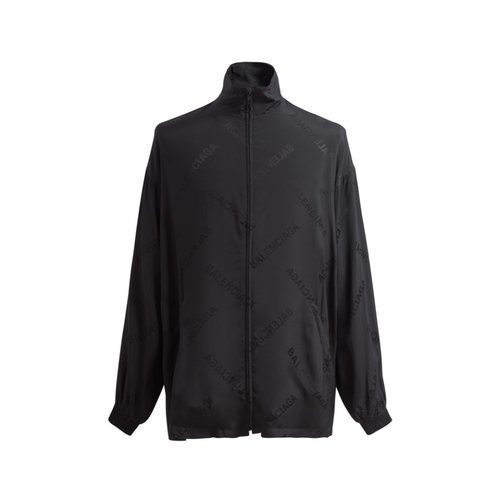 Balenciaga Silk Collared Jacket with All-Over Print