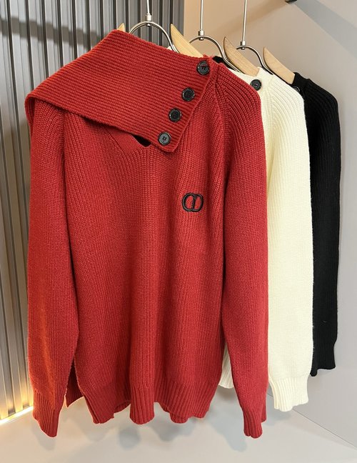 Dior Classic Knitted Wool Sweater with Embroidery