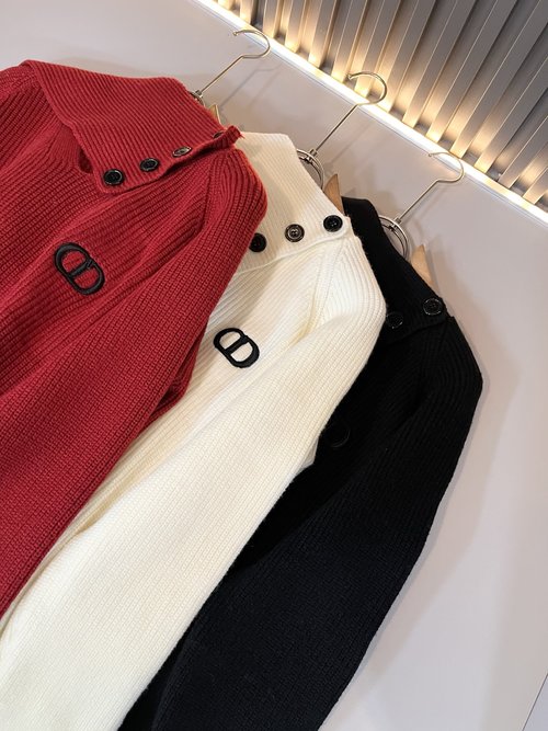 Dior Classic Knitted Wool Sweater with Embroidery