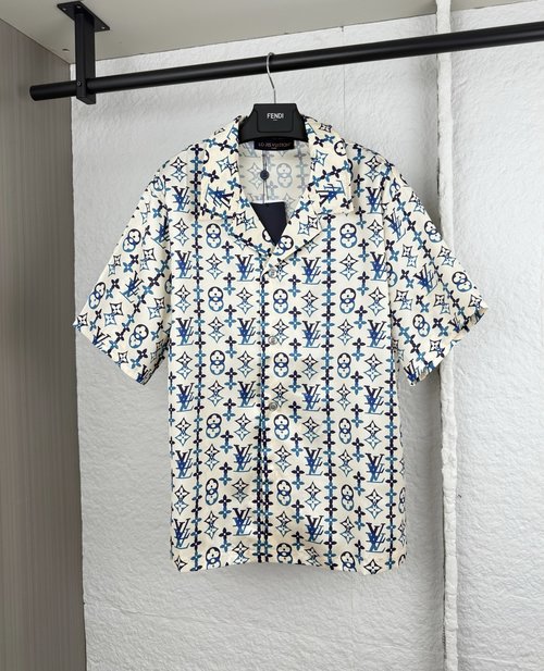 Louis Vuitton Shadow Monogram Print Short Sleeve Shirt
