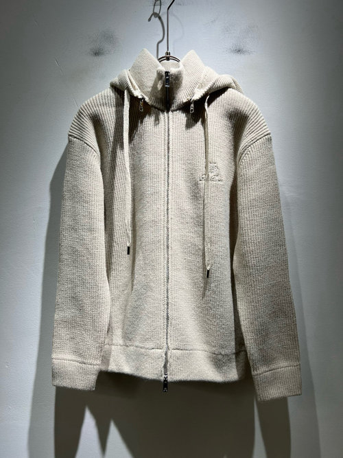 Loro Piana Knitted Wool Sweater with Detachable Hat, Comfortable Fit