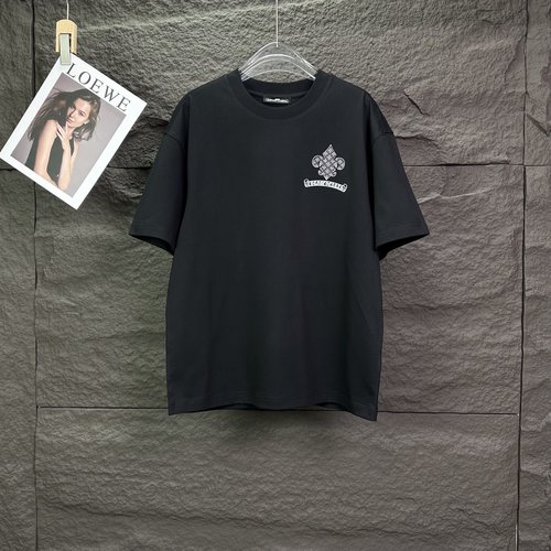 Chrome Hearts Short Sleeve T-Shirt with Sanskrit Print Logo