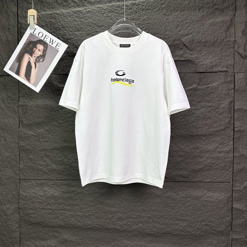 Balenciaga Short Sleeve T-Shirt with Wave Logo