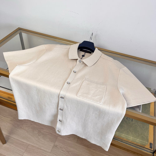Louis Vuitton Cotton Knit Shirt with Monogram Texture