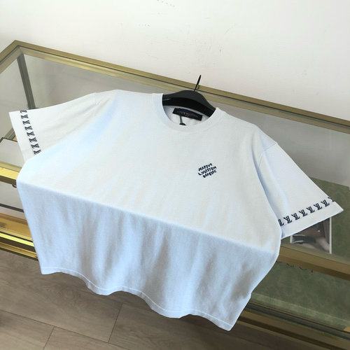 Louis Vuitton Cotton Knit Short-Sleeved Top with Brand Logo