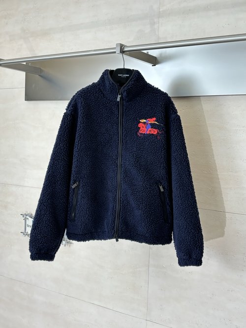 Burberry Wool-Cashmere Blend Jacket with Equestrian Design