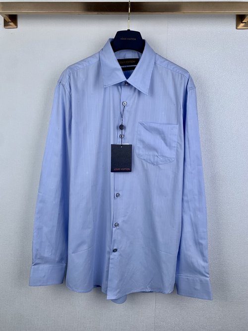 Louis Vuitton Fine Striped Cotton Shirt with Custom Details