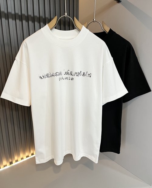 Maison Margiela Cotton Short Sleeve T-Shirt with Logo Print