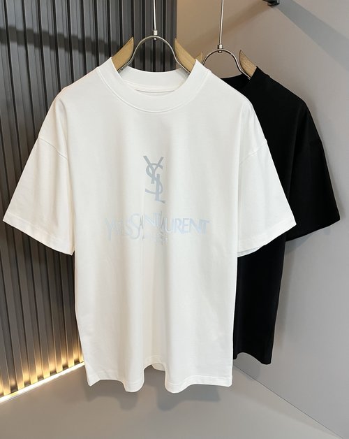 Yves Saint Laurent Exclusive Cotton Short Sleeve T-Shirt with Logo