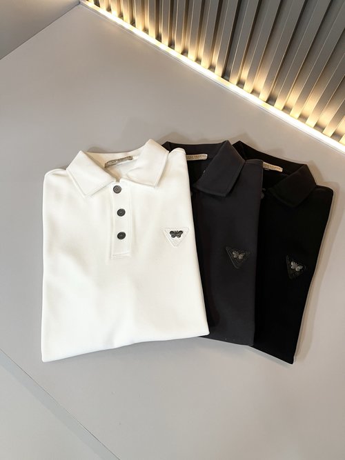 Bottega Veneta Solid Color High-Quality Polo Shirt with Logo