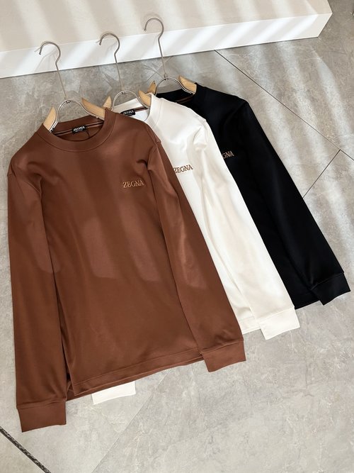 Zegna Cozy Long-Sleeve Base Layer with Logo Embroidery