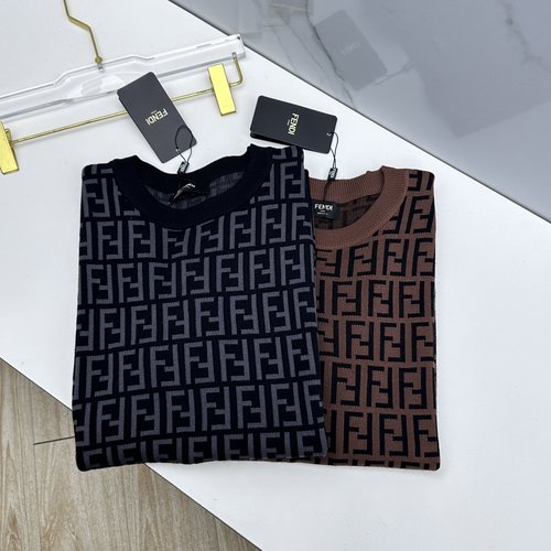 Fendi Short-Sleeved Jacquard Knit T-Shirt