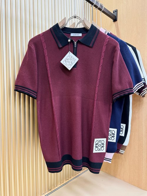 Loewe Soft Imported Knit Short-Sleeved Top