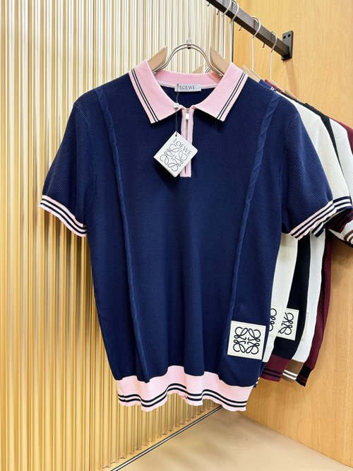 Loewe Soft Imported Knit Short-Sleeved Top