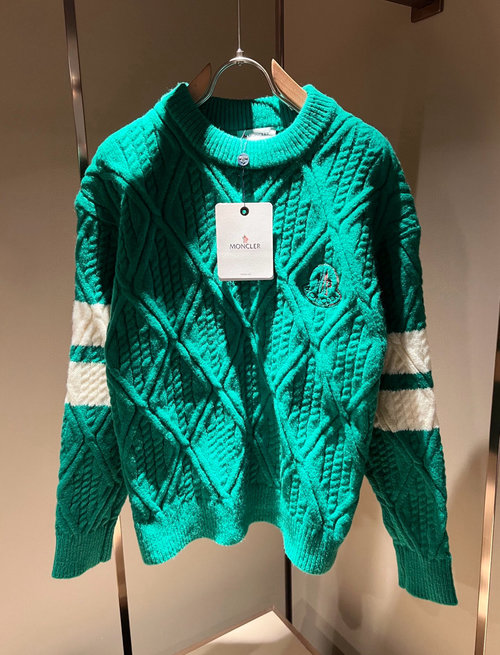 Moncler Knitted Wool Sweater with Logo