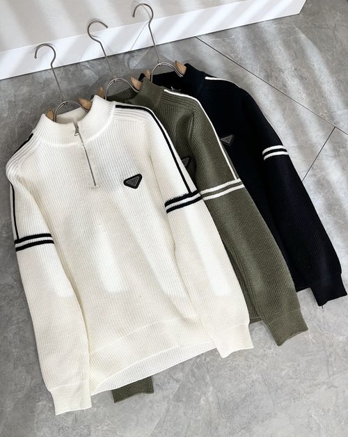 Prada Classic Knitted Wool Sweater with Fashionable Touch