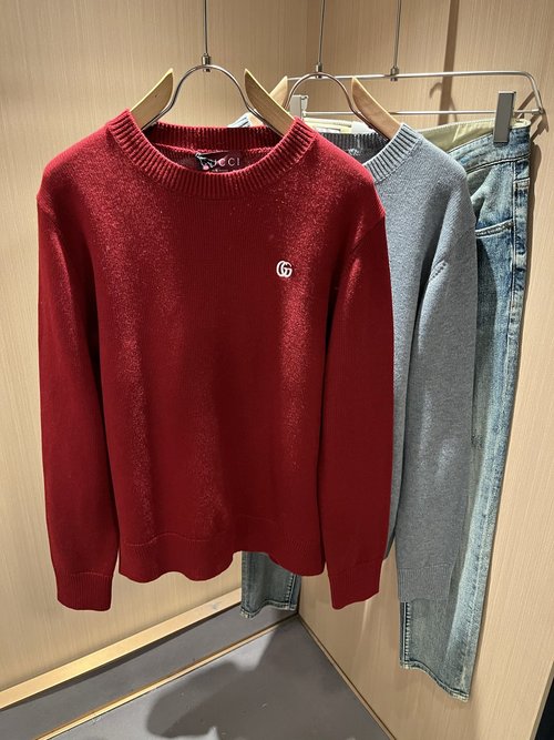 Gucci Knitted Wool Sweater with Logo Embroidery