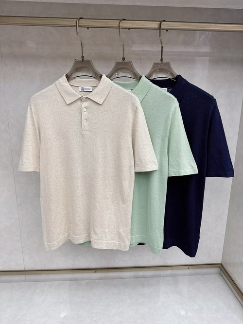 Brunello Cucinelli Comfortable Breathable Knit Short Sleeve T-Shirt