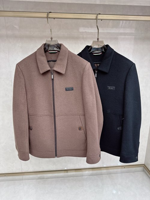 Loro Piana Removable Down Lined Woolen Blazer in Black and Brown