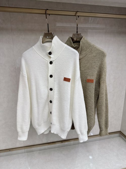Brunello Cucinelli New Sweater Cardigan with Logo and Soft Wool