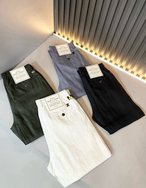 Zegna Exclusive OEM Flax Casual Trousers for All Occasions