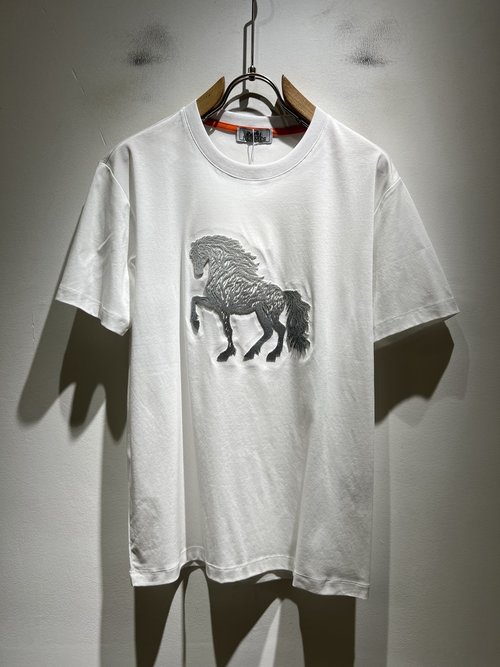 Hermes Upgraded Basic Short-Sleeve T-Shirt with Embroidered Logo