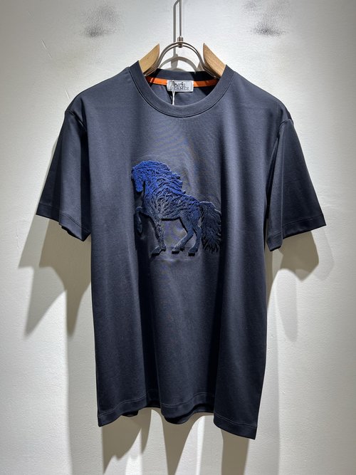 Hermes Timeless Short-Sleeve Crew-Neck T-Shirt with Logo Detail