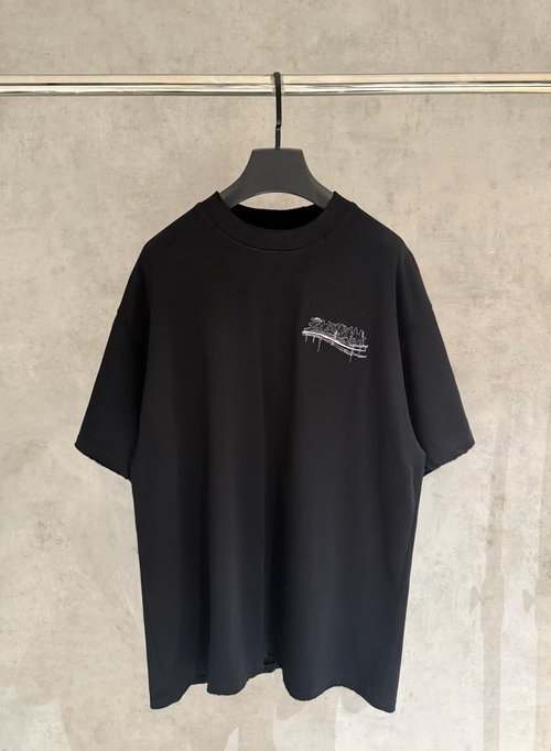 Balenciaga Premium Embroidered Cotton T-Shirt