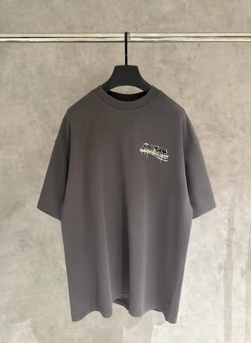 Balenciaga High-Grade Embroidered Short-Sleeve Cotton Tee