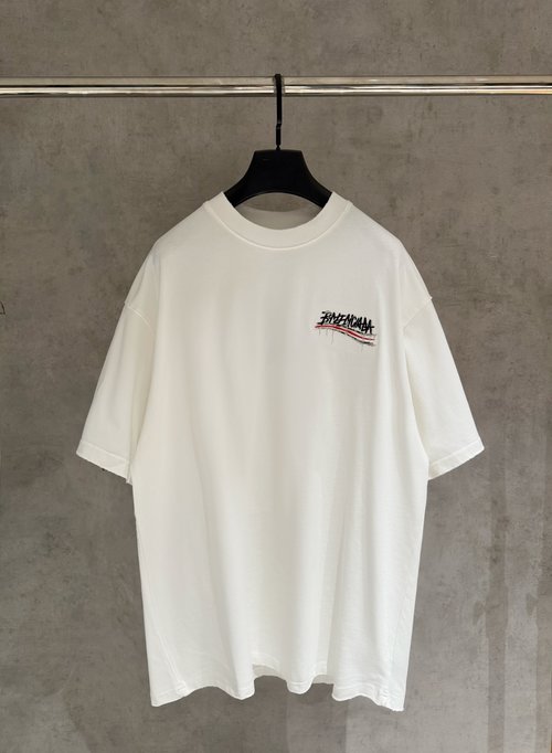 Balenciaga Exquisite Embroidered Pure Cotton T-Shirt
