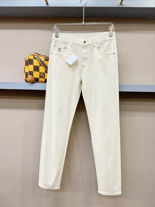 Brunello Cucinelli Original Heavy-Duty Jeans with Logo