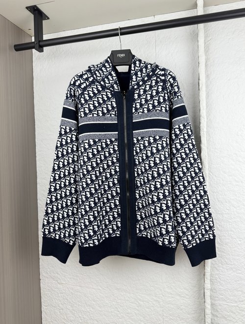Dior CD Jacquard Knit Cashmere Hoodie