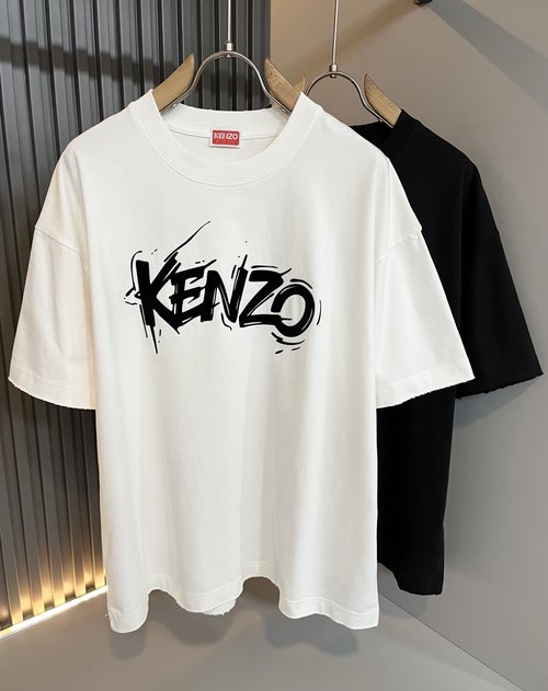 Kenzo Custom Cotton Short Sleeve T-Shirt with Logo Pressing