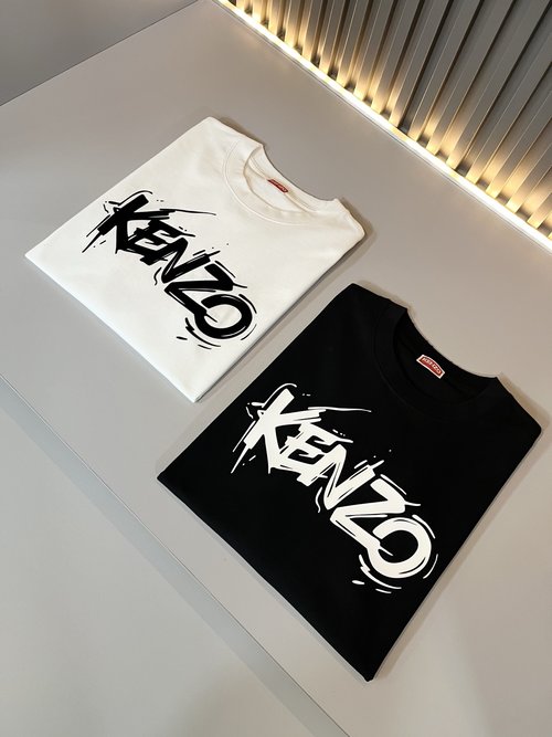 Kenzo Custom Cotton Short Sleeve T-Shirt with Logo Pressing