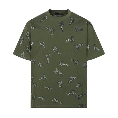 Louis Vuitton Custom Digital Print Logo Round Neck T-shirt
