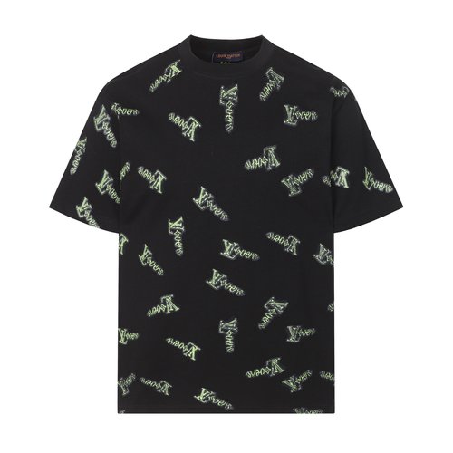 Louis Vuitton Custom Digital Print Logo Round Neck T-shirt