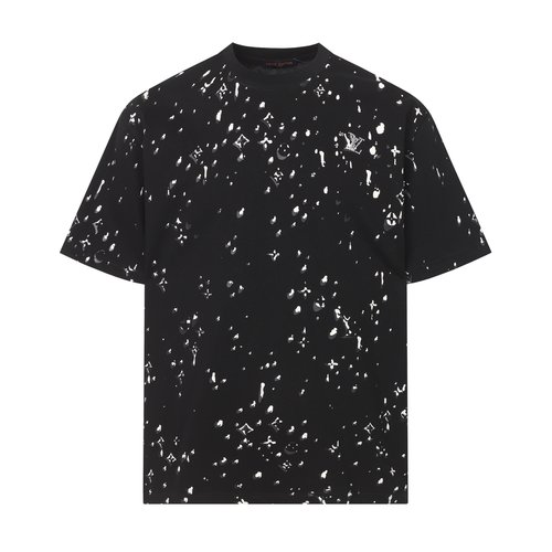 Louis Vuitton Custom Digital Print Waterdrop Logo Round Neck T-shirt