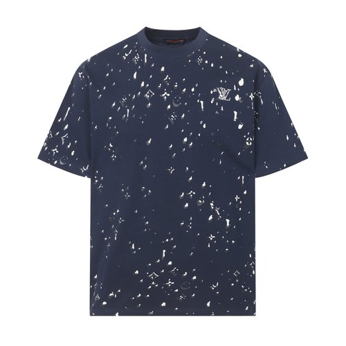 Louis Vuitton Custom Digital Print Waterdrop Logo Round Neck T-shirt