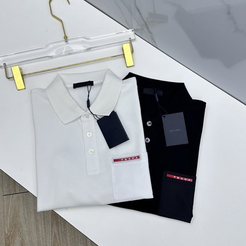 Prada Stylish Embroidered Polo Short Sleeve T-Shirt