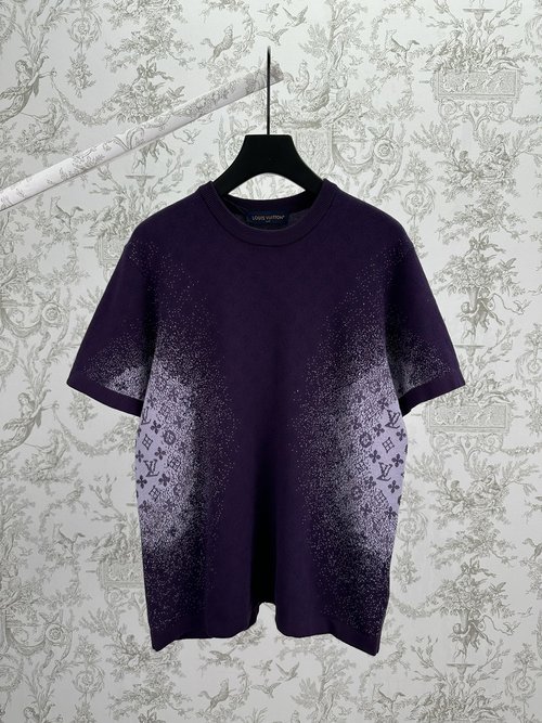 Louis Vuitton MONOGRAM Jacquard Short Sleeve Crew Neck Top