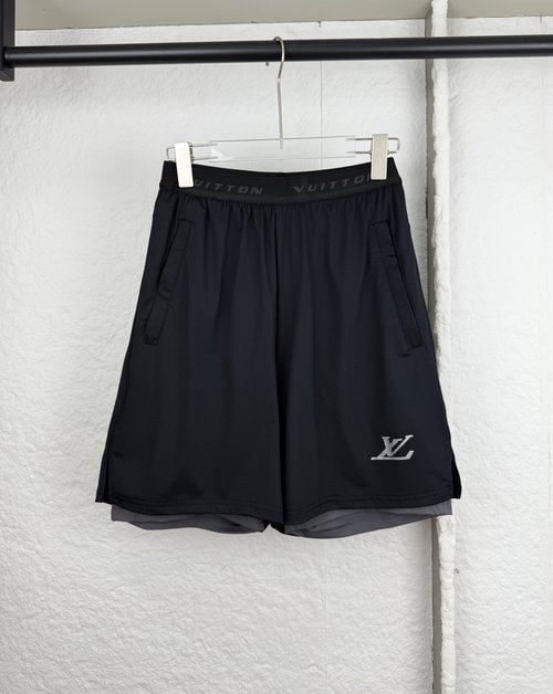 Louis Vuitton Double-layer Elastic Waist Printed Shorts