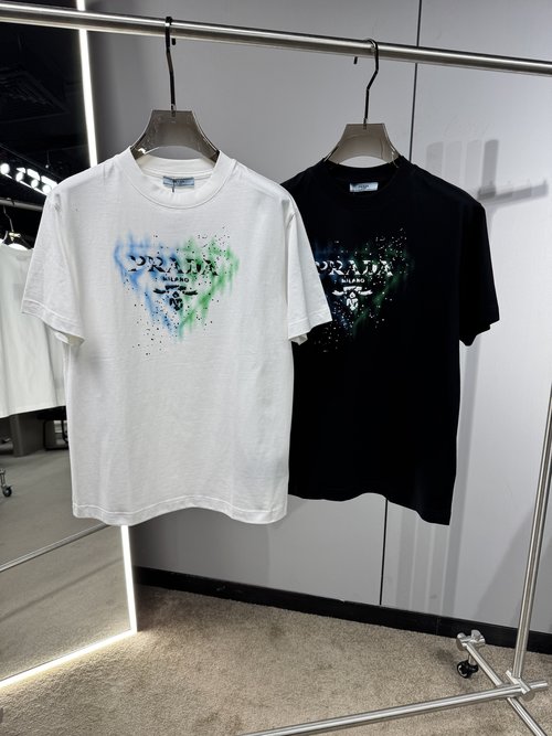 Prada Premium Cotton Round Neck Short Sleeve T-shirt
