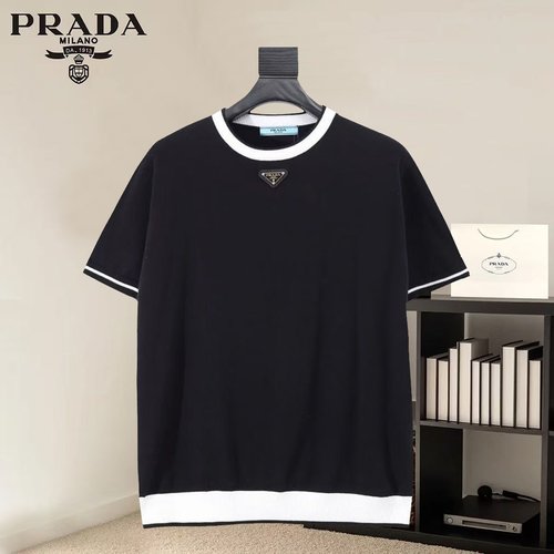 Prada Prada Knitted Round-Neck Short-Sleeve T-Shirt