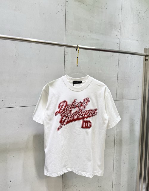 Dolce & Gabbana Short Sleeve T-Shirt with Letter Patchwork