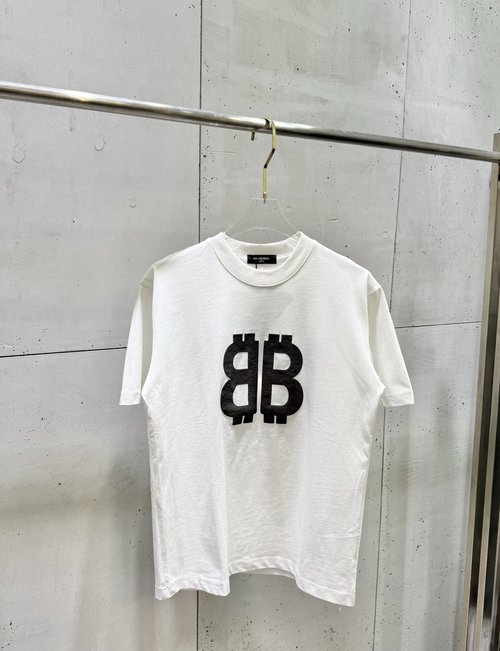 Balenciaga Short Sleeve T-Shirt with BB Foaming Letter Print