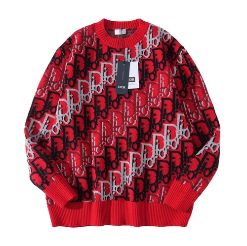 Dior Oblique Patterned Wool Blend Oversized Sweater