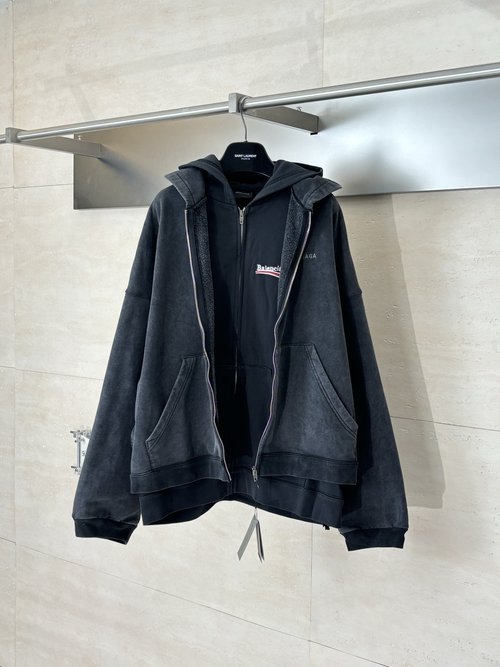 Balenciaga Faded Two-Piece Hooded Sweatshirt